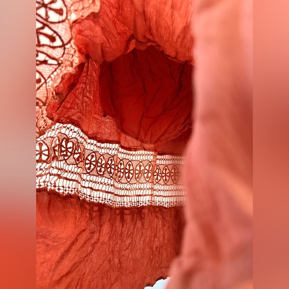 Women’s Plus Size Boho Peach Strapless Lace Maxi Dress Forever21 2X Cottagecore - Picture 5 of 8